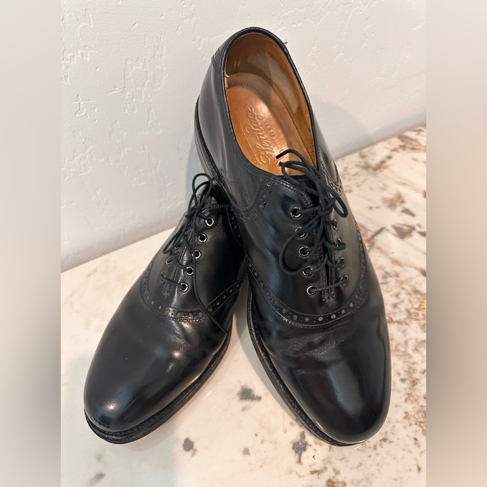 Vintage Johnston & Murphy Shoes Men's 10 Black Wingtip
